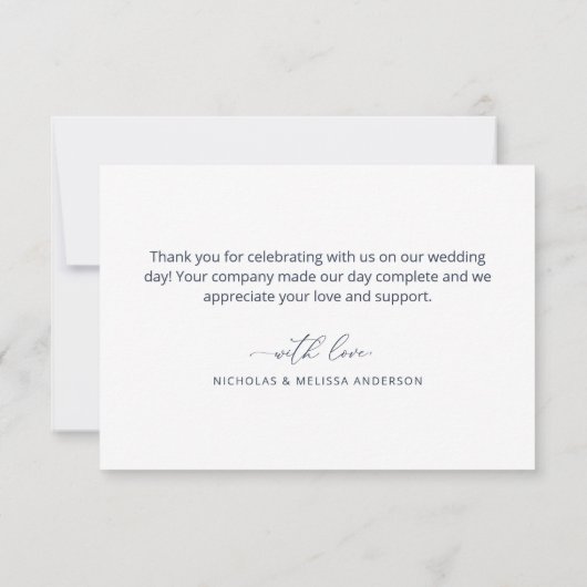 Dusty Blue Floral Weddenschap Hartelijk dank Bedankkaart (Achterkant)