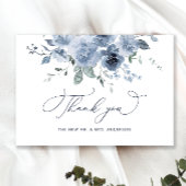 Dusty Blue Floral Weddenschap Hartelijk dank Bedankkaart