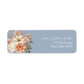 Dusty Blue Floral Wedding Address Label (Voorkant)