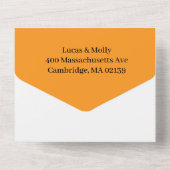 Dusty Blue Floral Wedding All In One Uitnodiging (Achterkant)