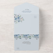 Dusty Blue Floral Wedding | Alle in één uitnodigin All In One Uitnodiging (Buitenkant)