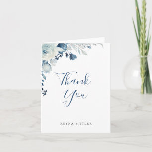 Dusty Blue Floral Wedding Bedankt