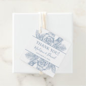 Dusty Blue Floral Wedding Bedankt Bedankjes Labels (In situ)