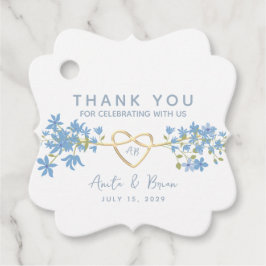 Dusty Blue Floral Wedding Bedankt Bedankjes Labels