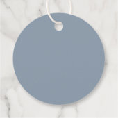 Dusty Blue Floral Wedding Bedankt Bedankjes Labels (Achterkant)