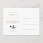 Dusty Blue Floral Wedding Bedankt Briefkaart (Achterkant)