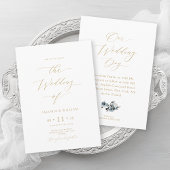 Dusty Blue Floral Wedding Bedankt Briefkaart