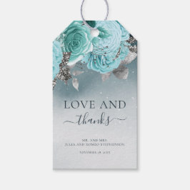 Dusty Blue Floral Wedding Bedankt Cadeaulabel