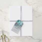 Dusty Blue Floral Wedding Bedankt Cadeaulabel (Met Touw)