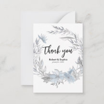 Dusty Blue Floral Wedding Bedankt