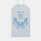 Dusty Blue Floral Wedding Cadeaulabel (Voorkant)