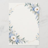 Dusty Blue Floral Wedding Ceremony Program Kaart (Achterkant)
