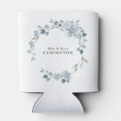 Dusty Blue Floral Wedding Custom Blikjeskoeler (Achterkant)