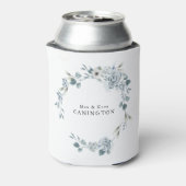 Dusty Blue Floral Wedding Custom Blikjeskoeler (Blikje Achterkant)