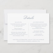 Dusty Blue Floral Wedding Details Card Kaart (Voorkant)
