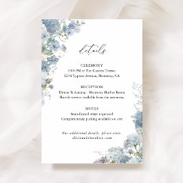 Dusty Blue Floral Wedding Details, Info Informatiekaartje