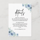  Dusty Blue Floral Wedding Details Informatiekaartje (Voorkant)