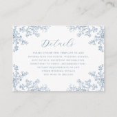 Dusty Blue  Floral Wedding Details Informatiekaartje (Voorkant)
