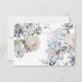 Dusty Blue Floral Wedding Enclosure Kaart (Voorkant)