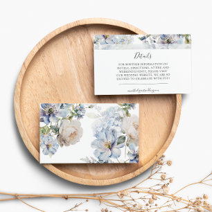 Dusty Blue Floral Wedding Enclosure Kaart
