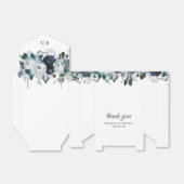 Dusty Blue Floral Wedding Favor Box Bedankdoosjes (Uitgevouwen)