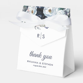 Dusty Blue Floral Wedding Favor Box Bedankdoosjes