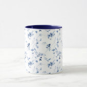 Dusty Blue Floral Wedding Favor Mug Mok (Midden)