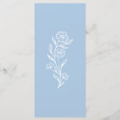 Dusty Blue Floral Wedding Flat Menu (Achterkant)