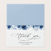Dusty Blue Floral Wedding Folded Thank You Cards Kaart (Buitenkant ongevouwen)