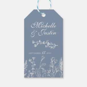 Dusty Blue Floral Wedding for Labels Cadeaulabel