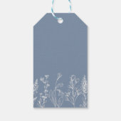 Dusty Blue Floral Wedding for Labels Cadeaulabel (Achterkant)