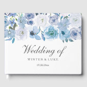 Dusty Blue Floral Wedding Gastenboek (Voorkant)