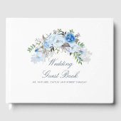 Dusty Blue Floral Wedding Gastenboek (Voorkant)