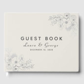 Dusty Blue Floral Wedding Guest Book Gastenboek (Voorkant)