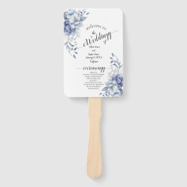 Dusty Blue Floral Wedding Handwaaier