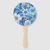 Dusty Blue Floral Wedding Handwaaier (Achterkant)