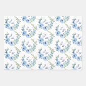 Dusty Blue  Floral Wedding Inpakpapier Vel (Voorkant 2)
