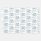 Dusty Blue  Floral Wedding Inpakpapier Vel (Voorkant)