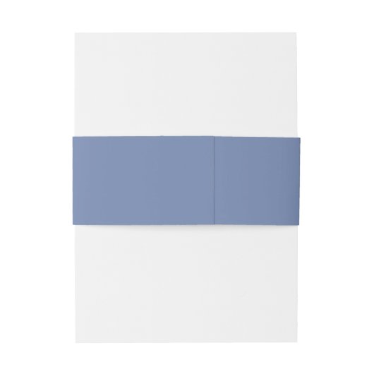 Dusty Blue Floral Wedding Invitation Belly Band Uitnodigingen Wikkel (Achterkant Voorbeeld)