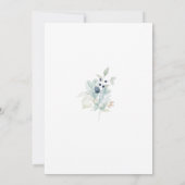 Dusty Blue Floral Wedding Invitation Kaart (Achterkant)