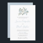 Dusty Blue Floral Wedding Invitation Kaart<br><div class="desc">Dusty Blue Floral Wedding-uitnodiging</div>