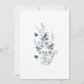 Dusty Blue Floral Wedding Invitation Kaart (Achterkant)