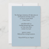 Dusty Blue Floral WEDDING Kaart (Achterkant)