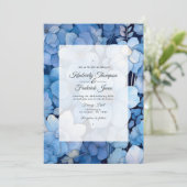 Dusty Blue Floral Wedding Kaart (Staand voorkant)