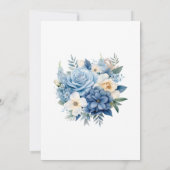 Dusty Blue Floral Wedding Kaart (Achterkant)