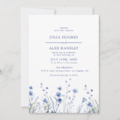 Dusty Blue Floral Wedding Kaart (Voorkant)