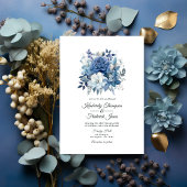 Dusty Blue Floral Wedding Kaart