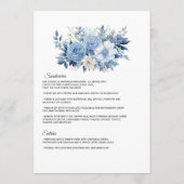 Dusty Blue Floral Wedding Menu (Achterkant)