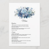 Dusty Blue Floral Wedding Menu (Voorkant)