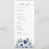 Dusty Blue Floral Wedding Menu (Voorkant)